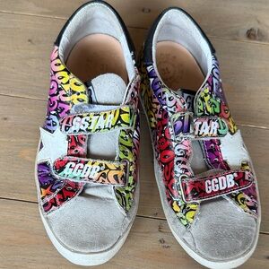 Golden Goose Graffiti Kids Shoes with Velcro Straps